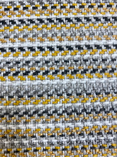 Load image into Gallery viewer, Designer Gray Yellow White Tweed MCM Stripe Upholstery Fabric