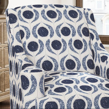 Load image into Gallery viewer, Heavy Duty Beige Cream Tael Navy Blue Floral Medallion Trapestry Upholstery Fabric CF