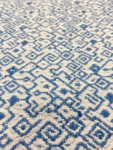 Stout Kerchief popular White Blue Ethnic Ikat Upholstery Drapery Fabric STA 3119