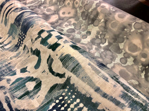Breakwater Christopher Farr Cloth Kravet Surfwood Lagoon Abstract Velvet Upholstery Drapery Fabric