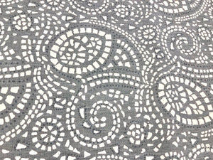 Peter Fasano Hand Printed Linen Fabric Kori Mosaik Blue