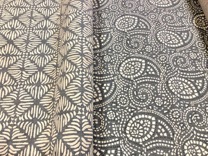 Peter Fasano Hand Printed Linen Fabric Kori Mosaik Blue