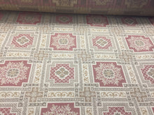 Load image into Gallery viewer, Vintage Moroccan style 54” wide cotton vintage almond pink and beige fabric Moorish pattern