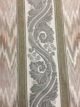 Load image into Gallery viewer, Vintage Versatile 56” Cotton Flamestitch beige Chenille stripe pattern tapestry fabric