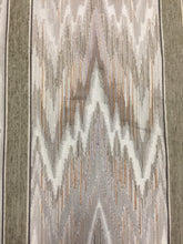 Load image into Gallery viewer, Vintage Versatile 56” Cotton Flamestitch beige Chenille stripe pattern tapestry fabric