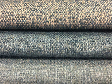 Load image into Gallery viewer, Water &amp; Stain Resistant Navy Denim Steel Blue Grey MCM Mid Century Modern Tweed Upholstery Fabric