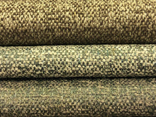 Load image into Gallery viewer, Water &amp; Stain Resistant Mocha Brown Steel Blue Dove Grey MCM Mid Century Modern Tweed Upholstery Fabric