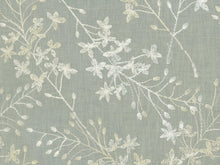 Load image into Gallery viewer, Grey Ivory Beige Floral Embroidered Drapery Fabric