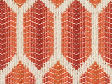 Load image into Gallery viewer, Crypton Water &amp; Stain Resistant Coral Red Orange Cream Geometric Upholstery Drapery Fabric