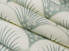 Load image into Gallery viewer, Cream Seafoam Green Art Deco Fan Upholstery Drapery Fabric