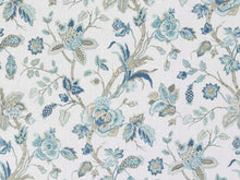 Load image into Gallery viewer, Cream Blue Seafoam Taupe Floral Jacobean Upholstery Drapery Fabric