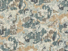 Load image into Gallery viewer, Teal Grey Beige Taupe Abstract Cotton Upholstery Drapery Fabric