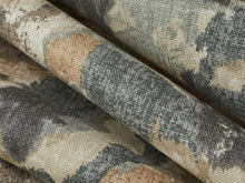 Load image into Gallery viewer, Teal Grey Beige Taupe Abstract Cotton Upholstery Drapery Fabric