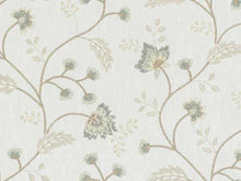 Load image into Gallery viewer, Cream Seafoam Green Beige Embroidered Floral Drapery Fabric