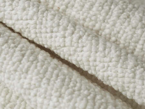 Designer Cream Wool Blend Italian Boucle Upholstery Fabric