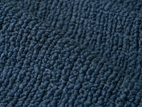 Designer French Blue Wool Blend Italian Boucle Upholstery Fabric