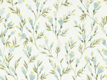 Load image into Gallery viewer, Cream Seafoam Aqua Blue Green Floral Drapery Fabric