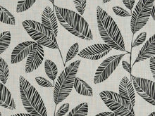Load image into Gallery viewer, Cream Black Botanical Leaves Water &amp; Stain Resistant Cotton Upholstery Drapery Fabric