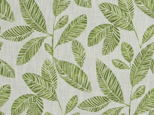 Load image into Gallery viewer, Cream Green Botanical Leaves Water &amp; Stain Resistant Cotton Upholstery Drapery Fabric