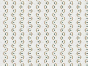 Cream Taupe Seafoam Green Geometric Embroidered Drapery Fabric