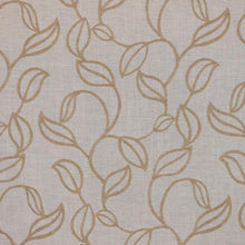 Load image into Gallery viewer, Embroidered Botanical Leaves Drapery Fabric Beige Cream Brown Green / RMIL13